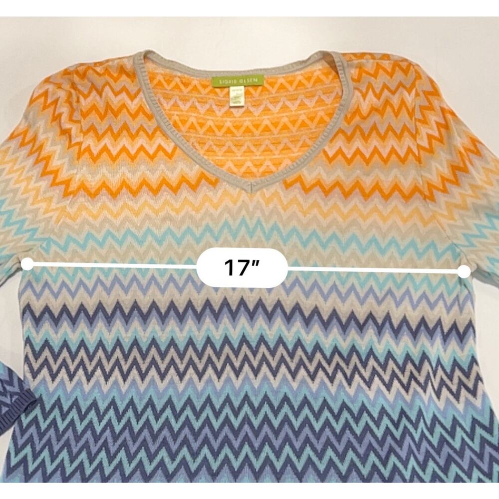 Sigrid Olsen Multi Color Silk Blend Zig Zag Knit … - image 8